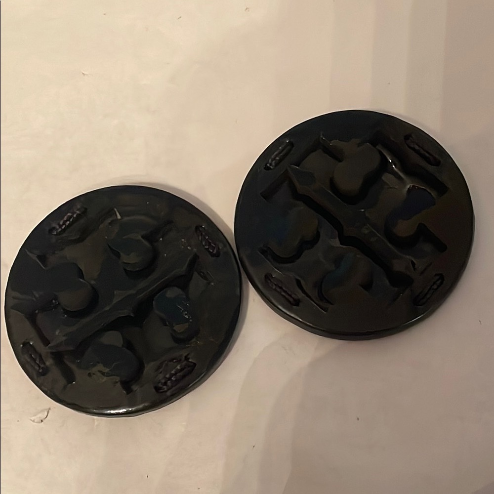 Tory Burch Black Patent Logo Medallions – Set of 2 – 2" Replacement or Crafting